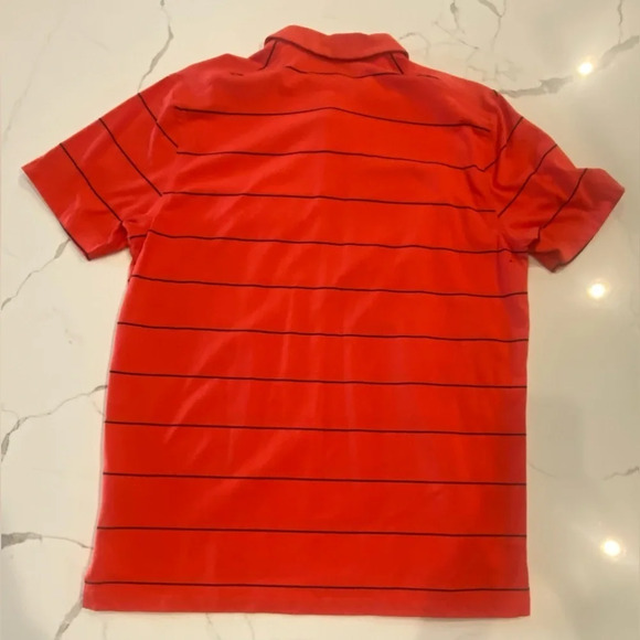 NIKE Dri-Fit Men’s Short Sleeve Polo Striped Medium Red&Navy - Picture 5 of 13